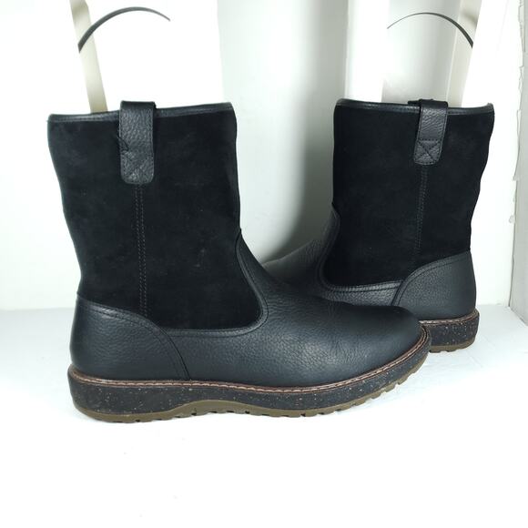 Abeo Men's Bryson US10,5 Full Grain Black Leather PullUp Orthotic Shearling Boot - Picture 7 of 16